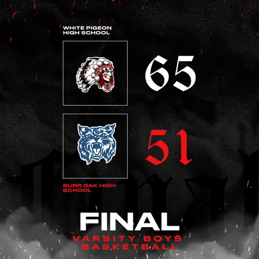 White Pigeon gets by Burr Oak 65-51